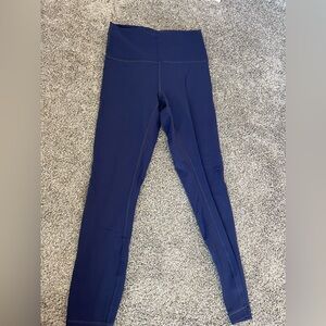 Navy Blue Wunder Train Lululemon Leggings